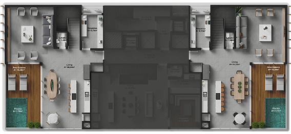 Planta Duplex 1 e 3